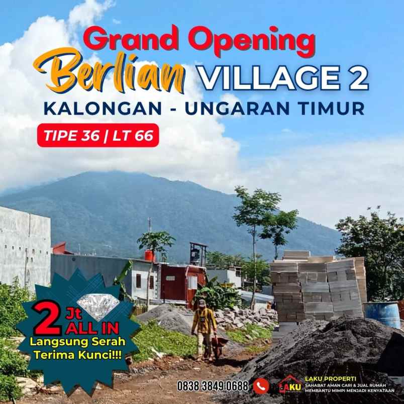 hanya 2 juta bisa dapat rumah di berlian village 2