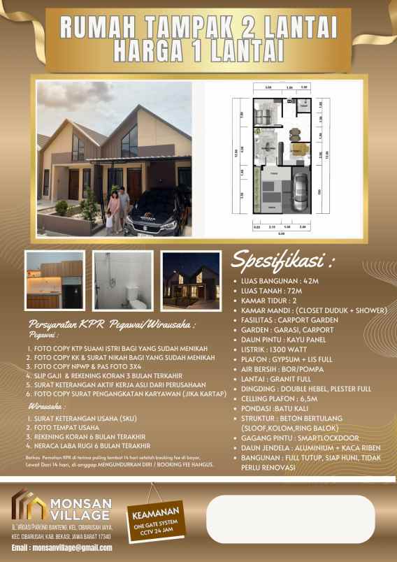 hunian nyaman anti banjir free angsuran selama 1 tahun