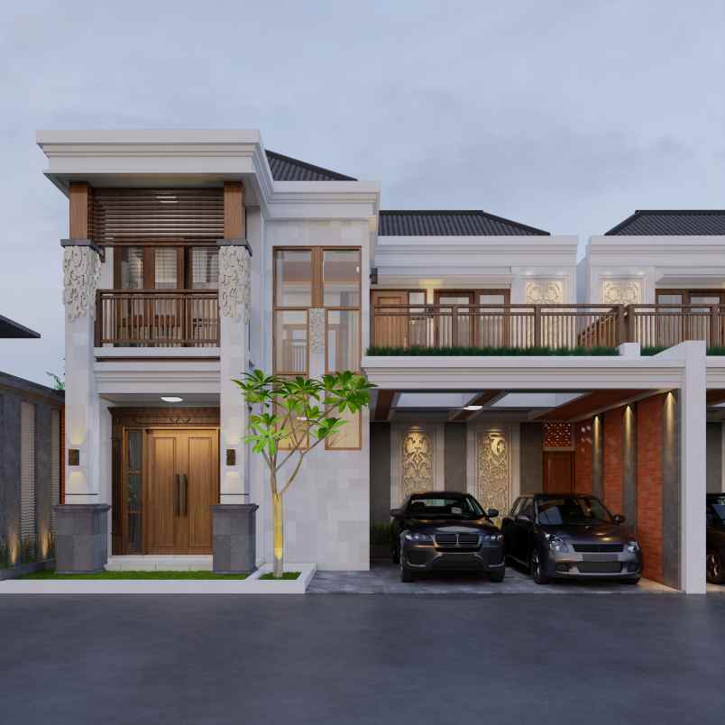 jual rumah megah 2 lantai konsep villa bali di sleman