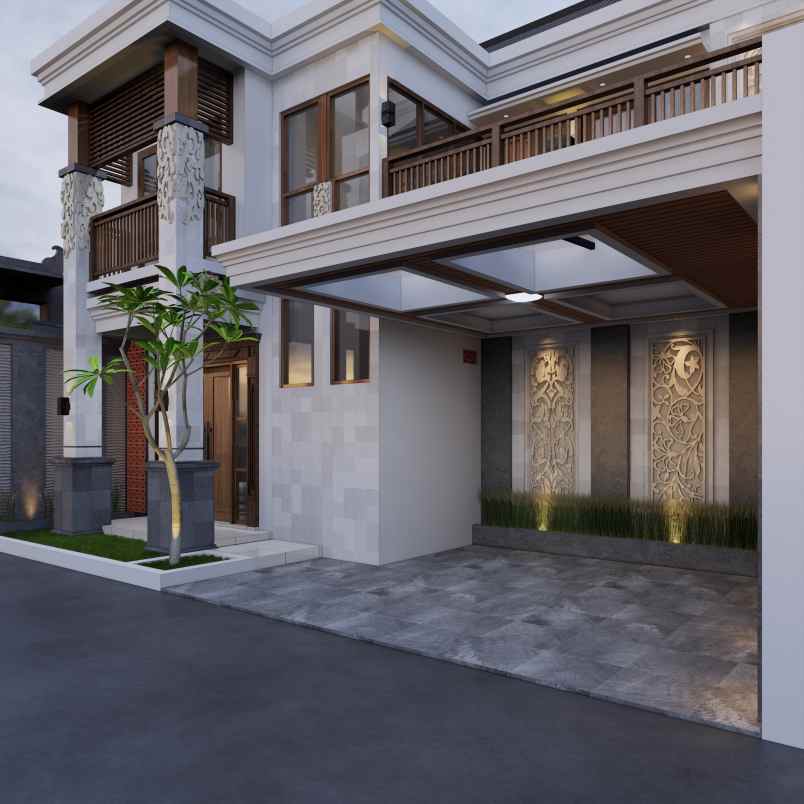 jual rumah megah 2 lantai konsep villa bali di sleman