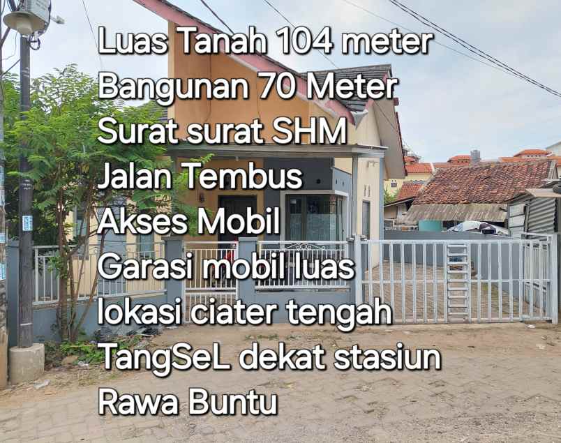 jual rumah shm ciater tengah serpong tangerang selatan