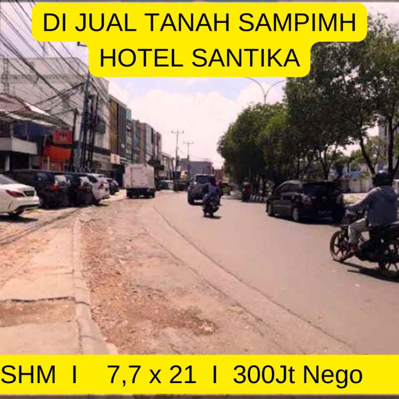 jual tanah samping hotel santika