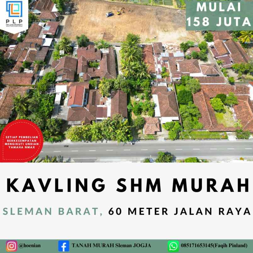 kavling shm murah sleman barat mulai 158 jutaan