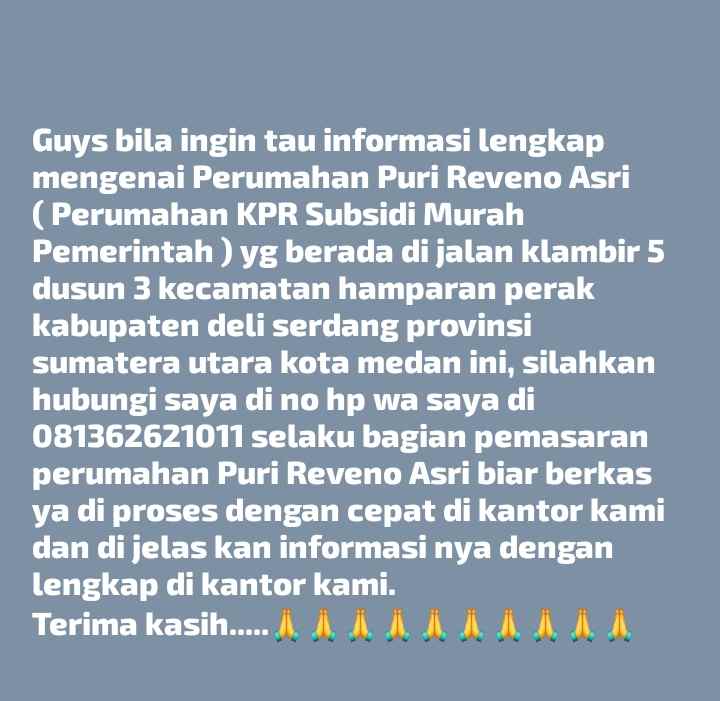 perumahan puri reveno asri kota medan