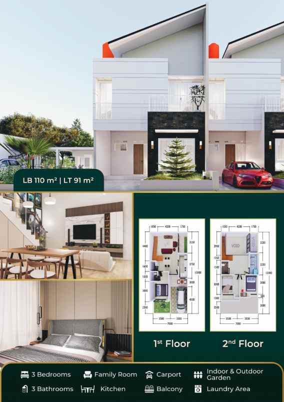 rumah 2 lantai di timur jakarta cibubur