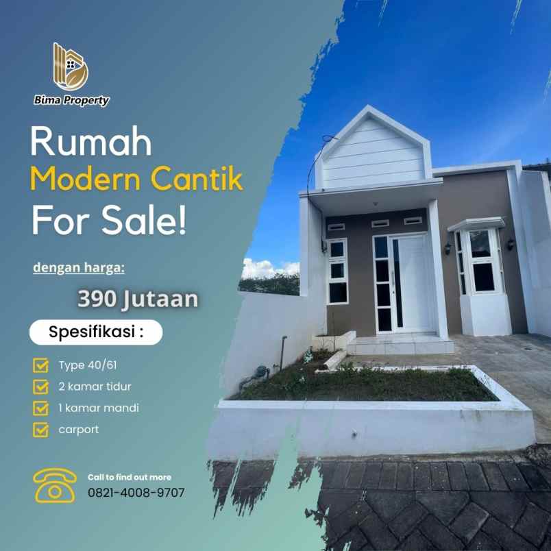 rumah bergaya modern 1 lantai dekat pasar