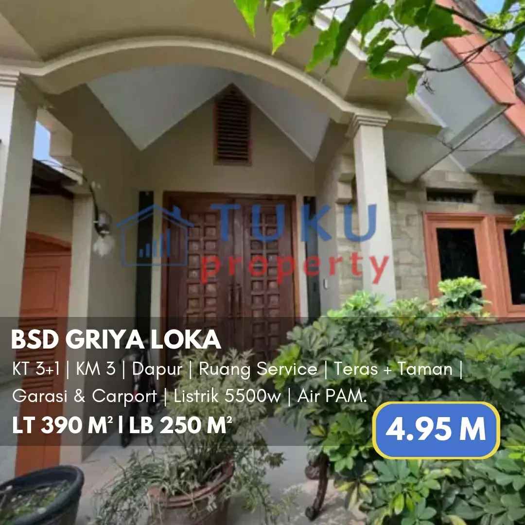 rumah hook secondary bsd griya loka siap huni langsung