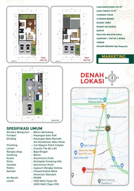 rumah mewah 2 lantai murah 6 bulan pembangunan