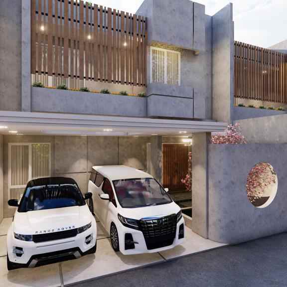 rumah modern di belakang artos mall