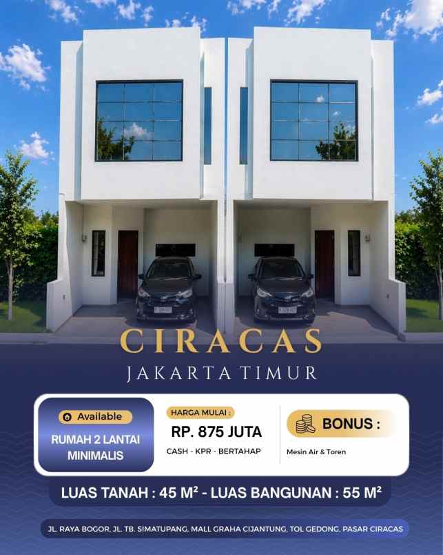 rumah modern minimalis di ciracas jakarta timur