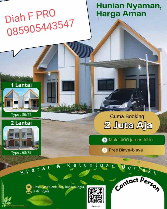rumah modern minimalis view gunung di bogor