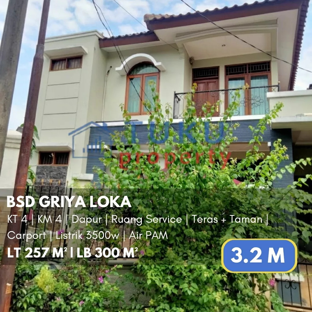 rumah murah bsd griya loka 3m an luas 257m