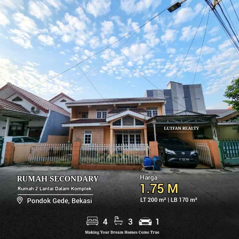 rumah secondary dalam komplek pondok gede