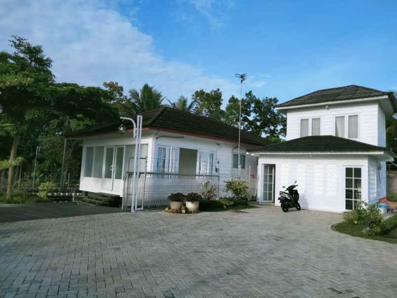 rumah villa mewah kolam ikan