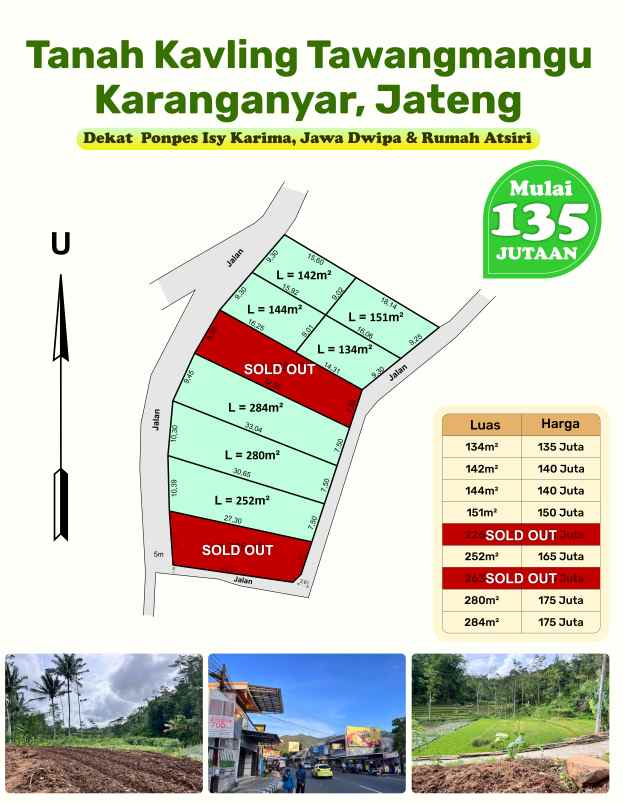 tanah kavling 135jt tawangmangu karanganyar