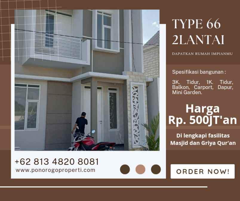 terlaris 2 lantai type 66 rumah syariah ponorogo