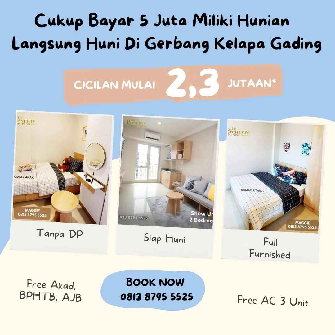 apartemen di kelapa gading bayar 5 juta siap huni