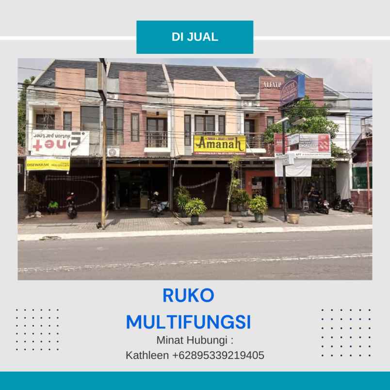 dijual ruko gudang kantor gg manggar rejowinangun