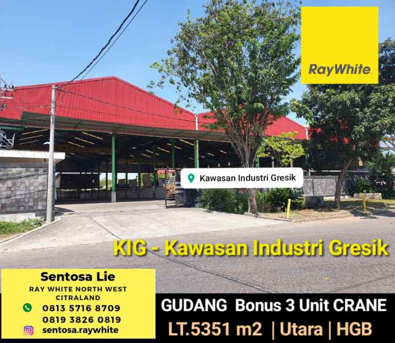 dijual ruko gudang kantor kawasan industri gresik