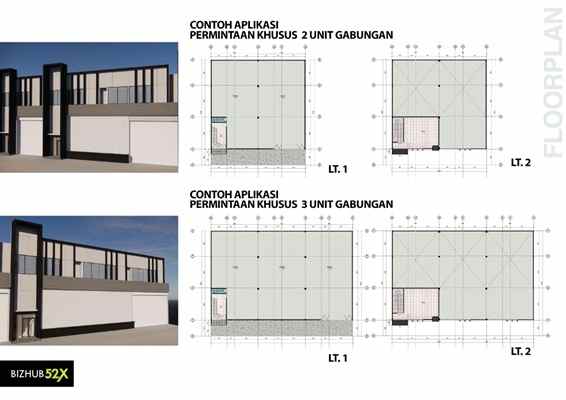 dijual ruko gudang kantor pergudangan bizhub52