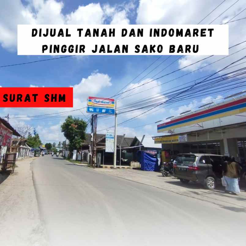 dijual ruko indomaret lokasi pinggir jalan sako baru