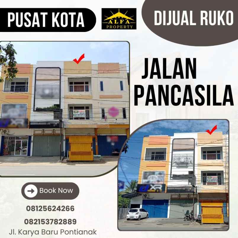 dijual ruko jalan pancasila kota pontianak