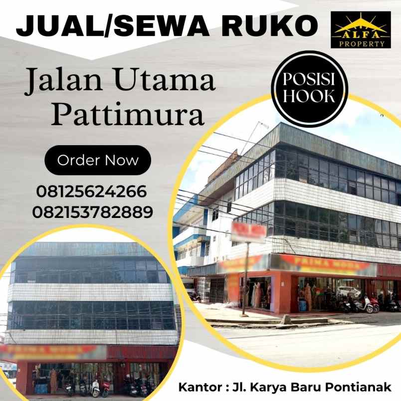 dijual ruko jalan pattimura kota pontianak