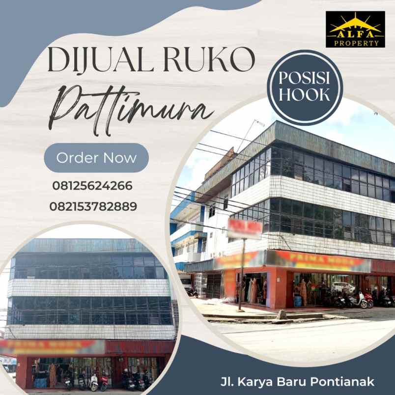 dijual ruko jalan pattimura kota pontianak