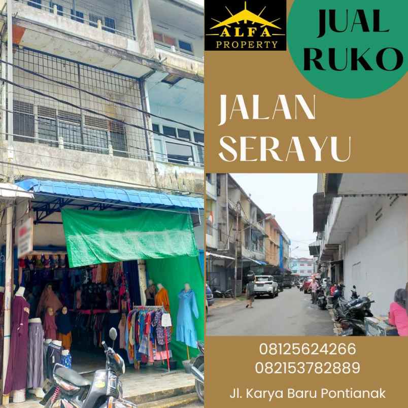 dijual ruko jalan serayu kota pontianak