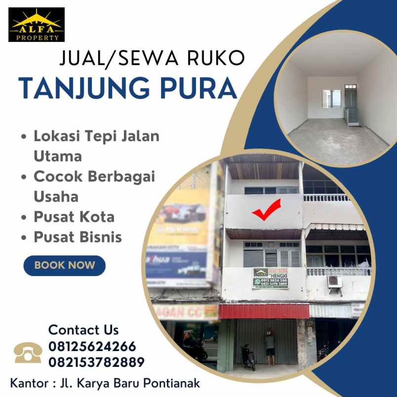 dijual ruko jalan tanjung pura kota pontianak