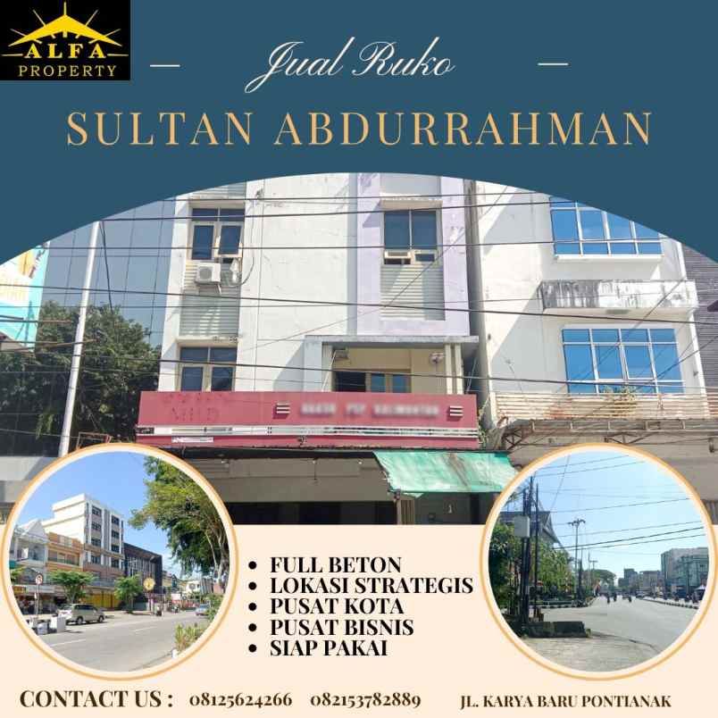 dijual ruko sultan abdurrahman kota pontianak