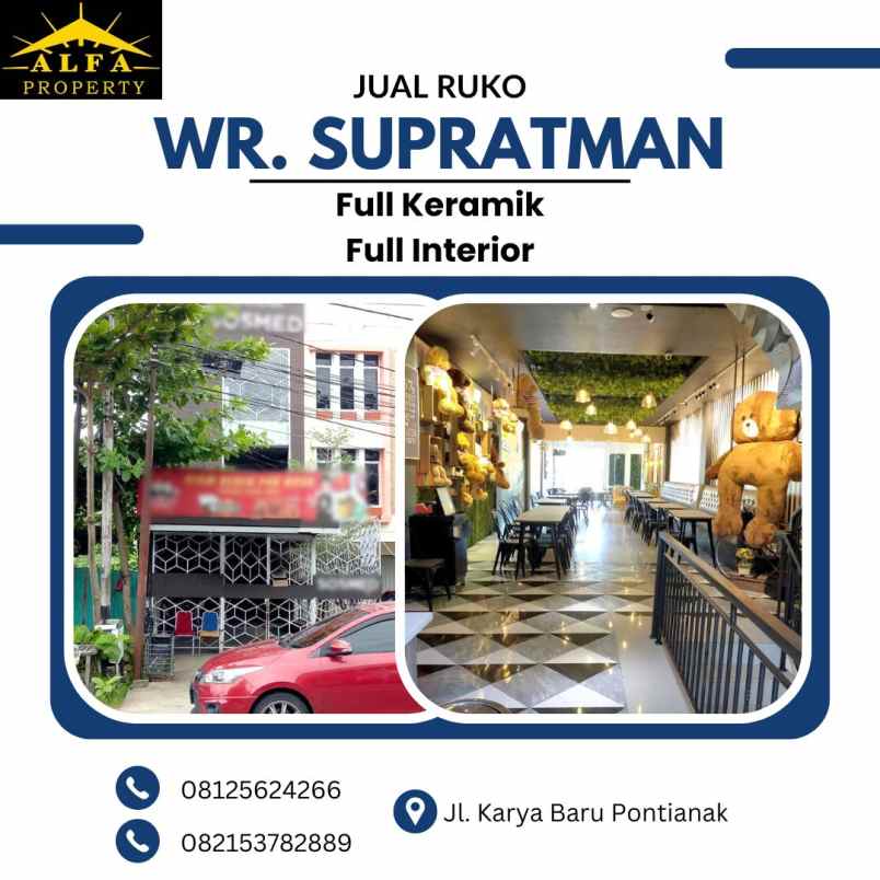 dijual ruko wr supratman kota pontianak