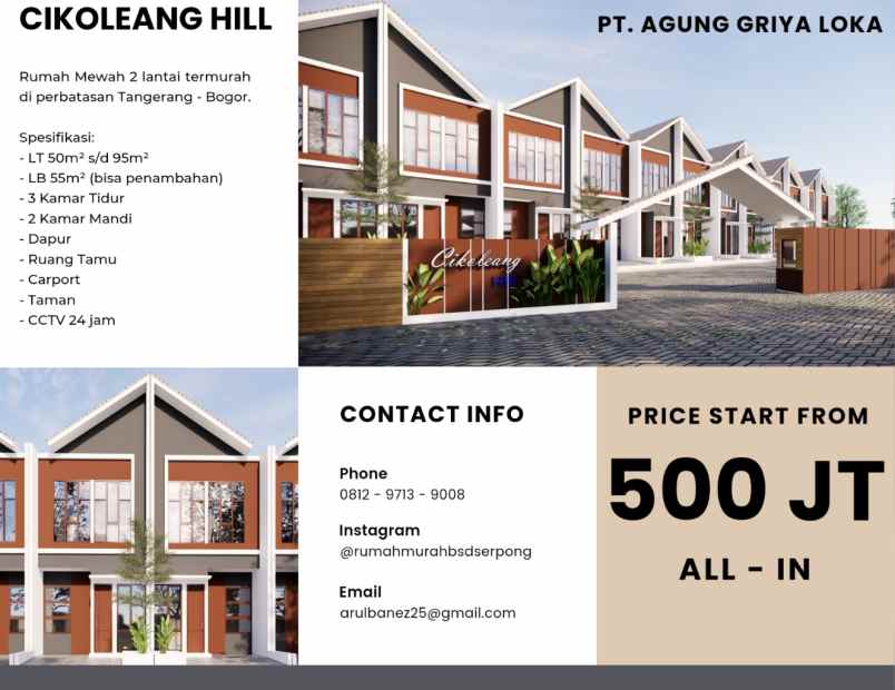 dijual rumah cikoleang hill sukamulya