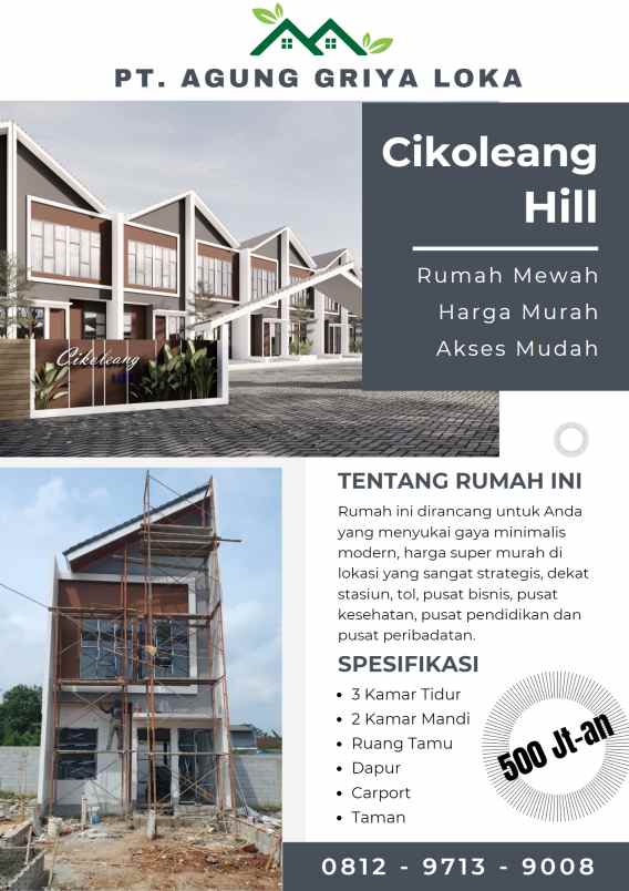 dijual rumah cikoleang hill sukamulya