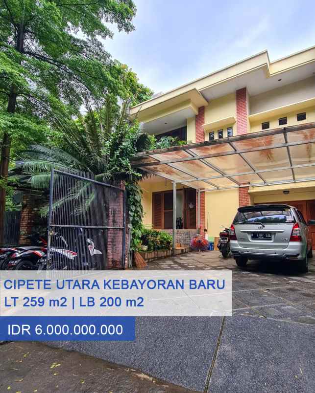 dijual rumah cipete utara kebayoran