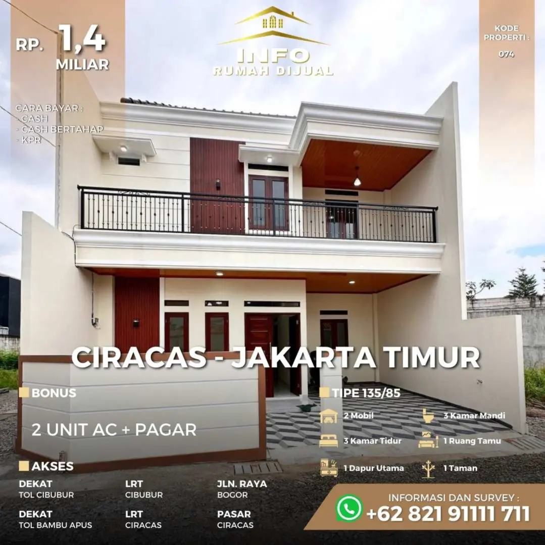 dijual rumah ciracas jakarta timur