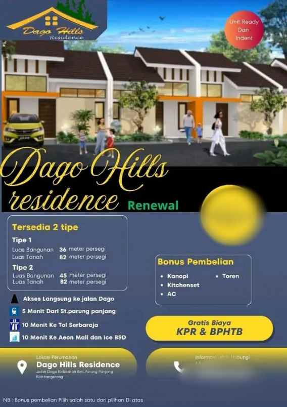 dijual rumah dago parung panjang