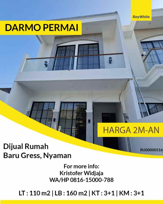 dijual rumah darmo permai timur surabaya