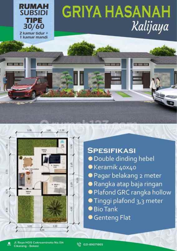 dijual rumah desa kalijaya jl pasar beras