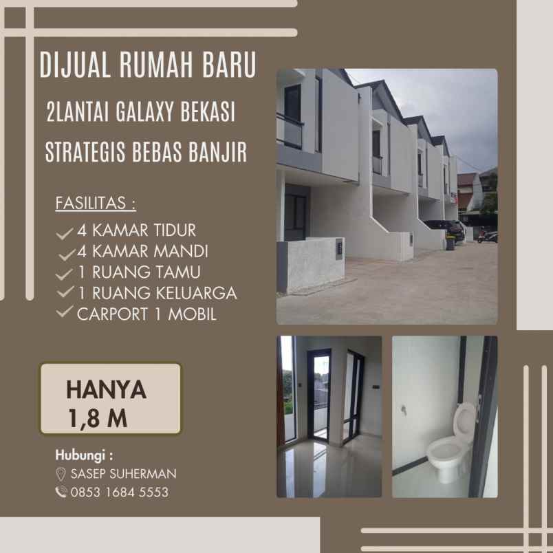 dijual rumah galaxy bekasi selatan kota