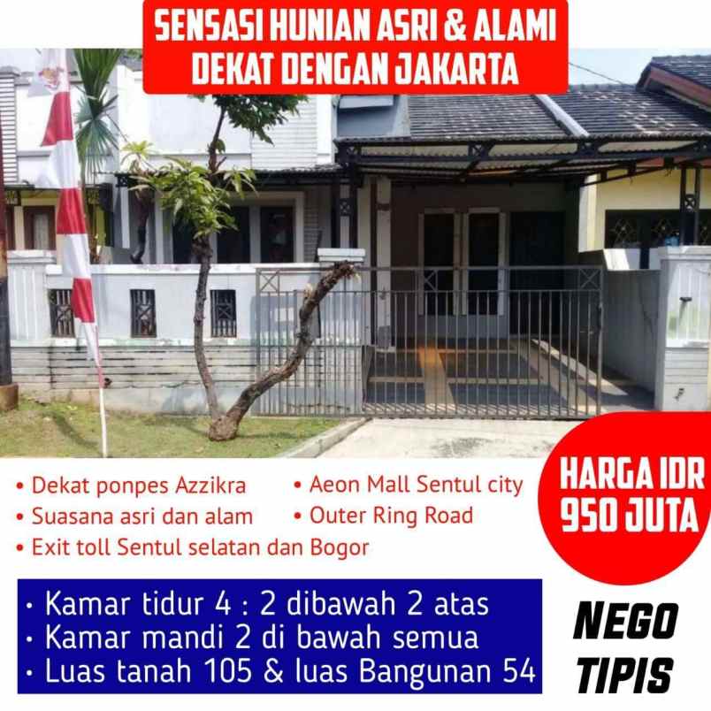 dijual rumah grand sentul city