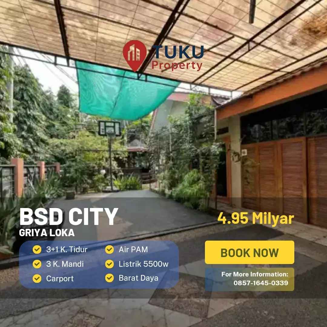 dijual rumah hook griya loka bsd