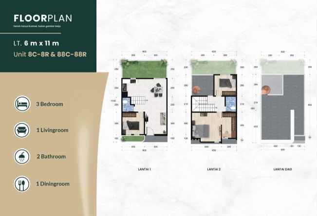 dijual rumah jalan bersama tol bandar