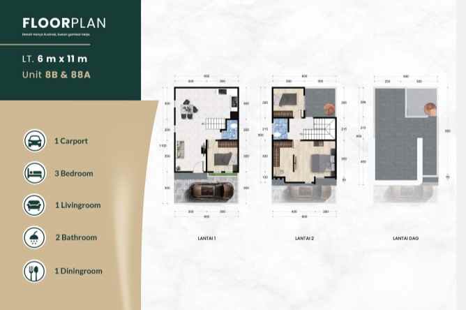 dijual rumah jalan bersama tol bandar