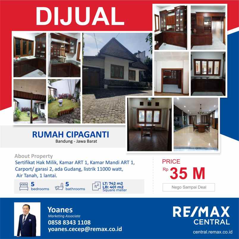 dijual rumah jalan cipaganti