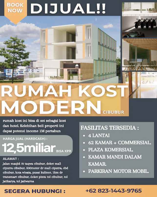 dijual rumah jl masjid at taqwa kel