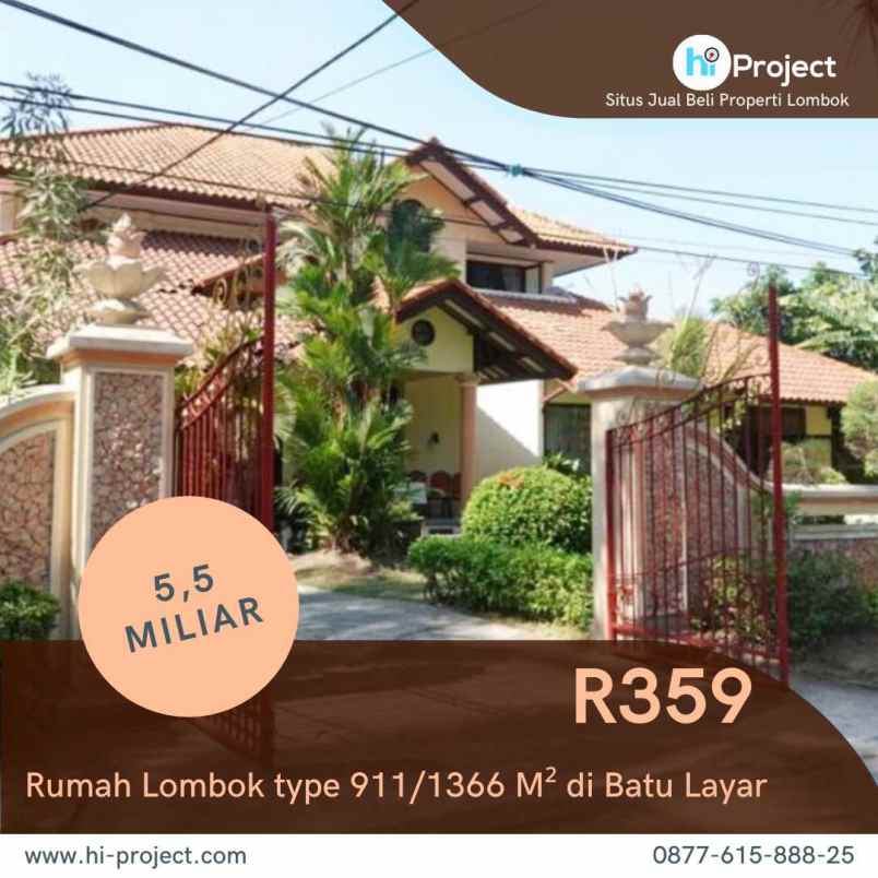 dijual rumah jl palm raja senggigi