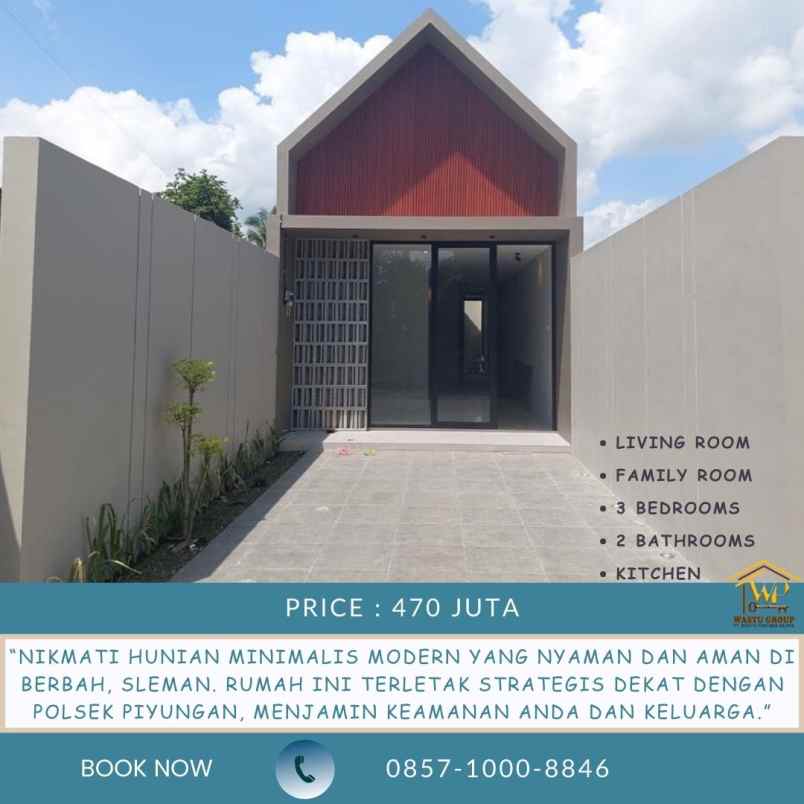 dijual rumah jogotirto berbah sleman