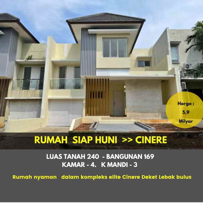 dijual rumah komplek vila cinere mas