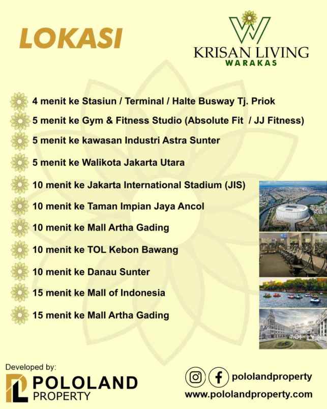 dijual rumah krisan living jakarta utara